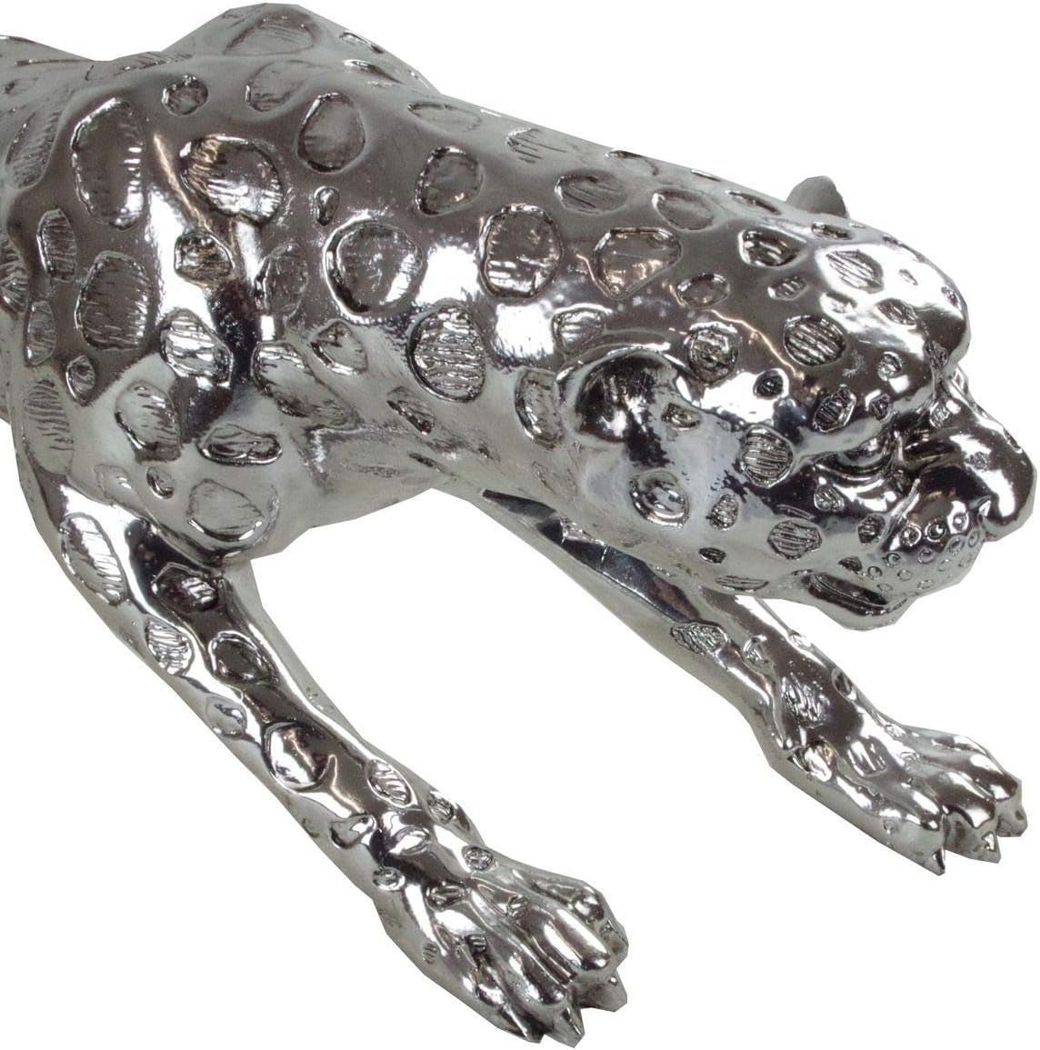 Decoratief beeld Casablanca XL - Gpard Mat zilver - Woonkamerdecor - Lengte 80 cm Beeldjes en sculpturen Naty Shop