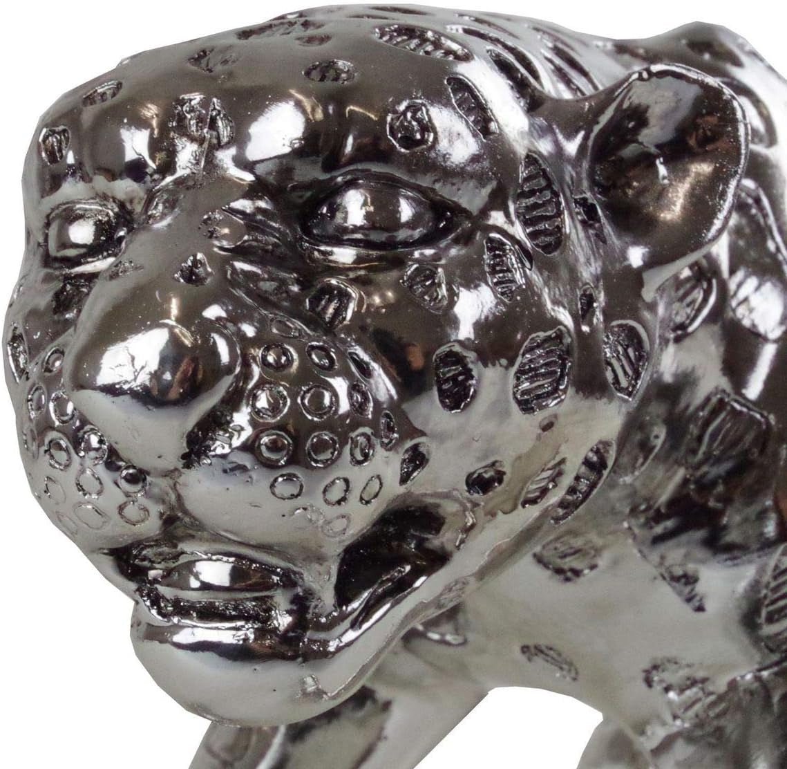 Decoratief beeld Casablanca XL - Gpard Mat zilver - Woonkamerdecor - Lengte 80 cm Beeldjes en sculpturen Naty Shop