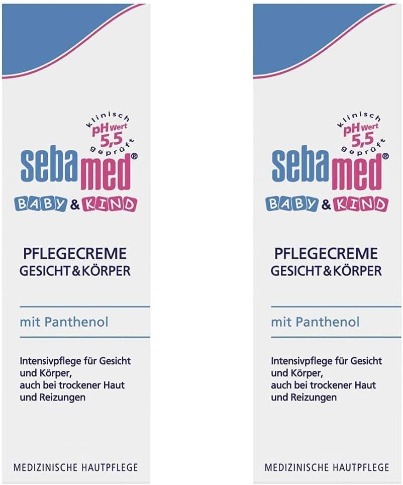 Sebamed Baby- en Kinderverzorgingslotion met Panthenol, 2-pack, 2 x 200 ml, verzorgt zacht de gevoelige kinderhuid, ook bij droge huid en irritaties Kinderen - Bad- en Huidverzorging Naty Shop 1 pak, 1 X 75 ml
