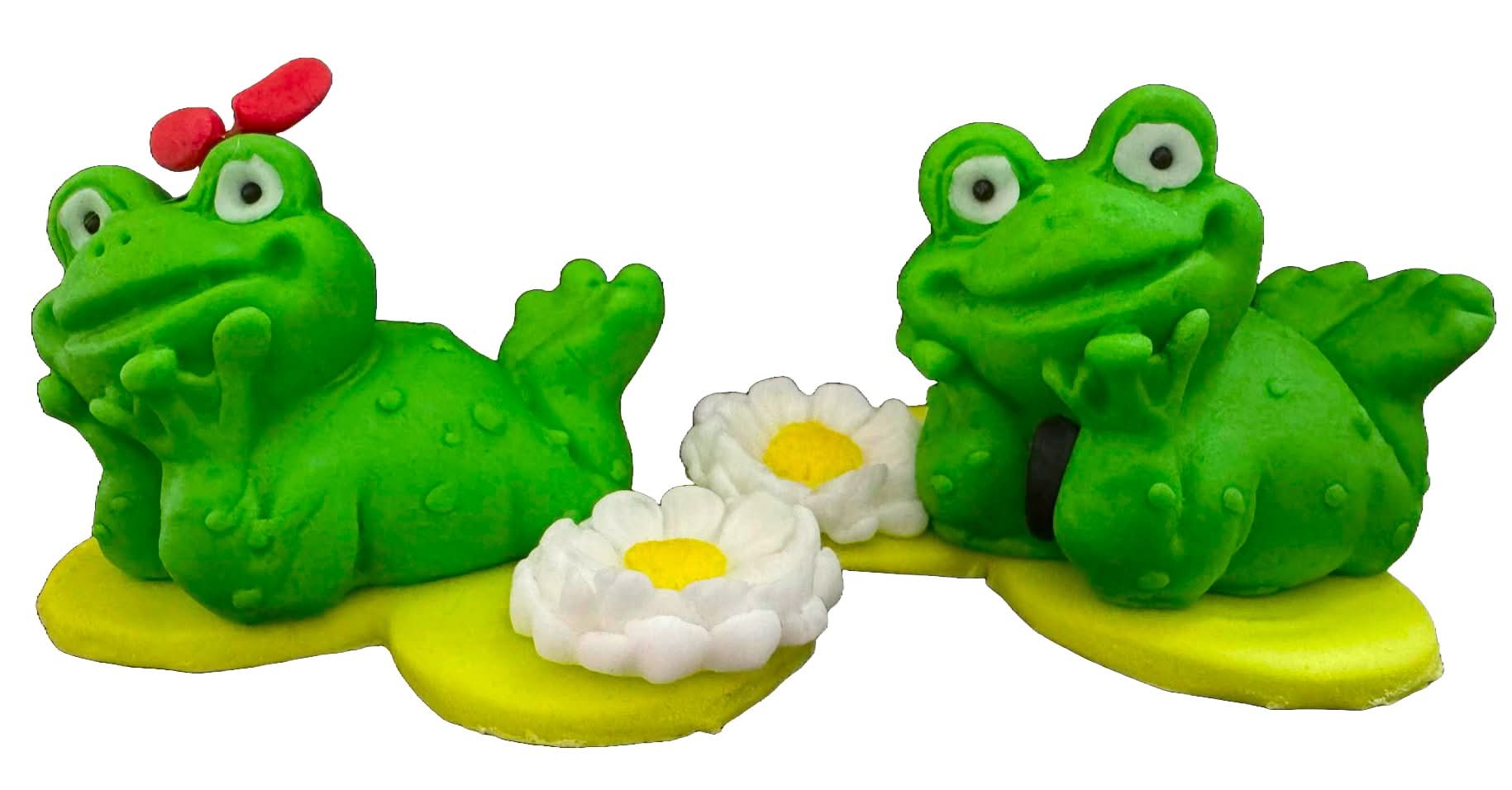 Set van 2 eetbare suikerdecoraties, Frogs Sugar Paste Decorations Nati Shop