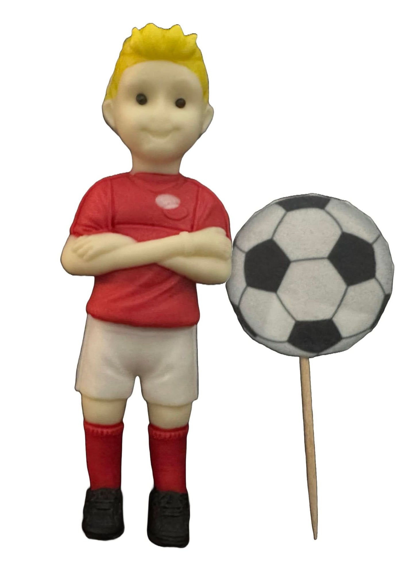 Set van 2 eetbare suikerdecoraties, Voetballer Sugar Paste Decorations Nati Shop
