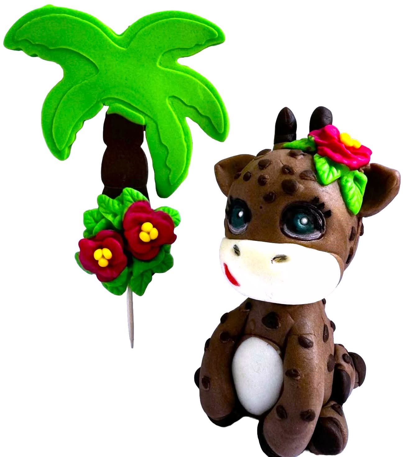 Set van 2 eetbare suikerdecoraties, Sophie de Giraffe Sugar Paste Decorations Nati Shop
