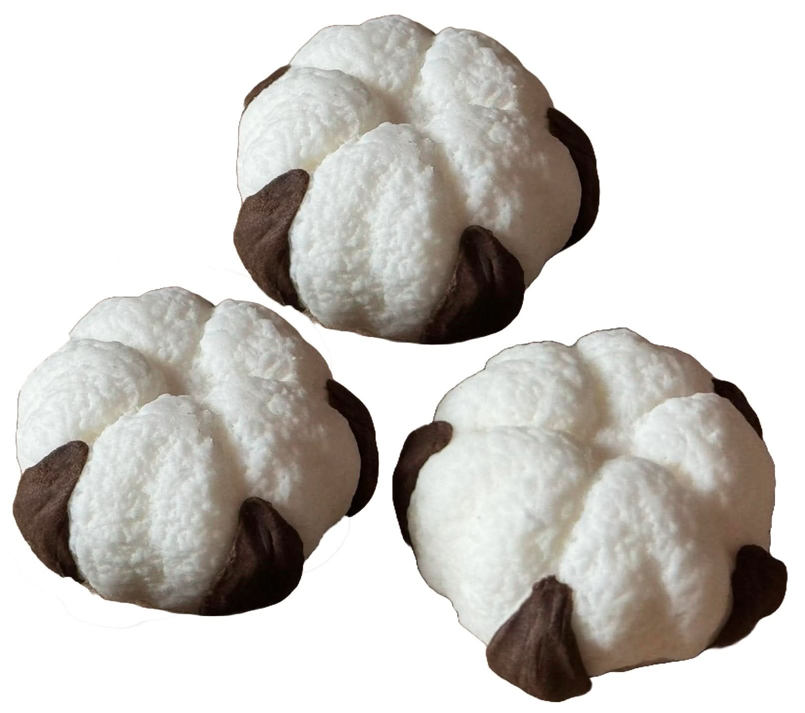 Set van 3 eetbare suikerdecoraties, Katoenen bloemen Decoraties van Sugar Paste Nati Shop