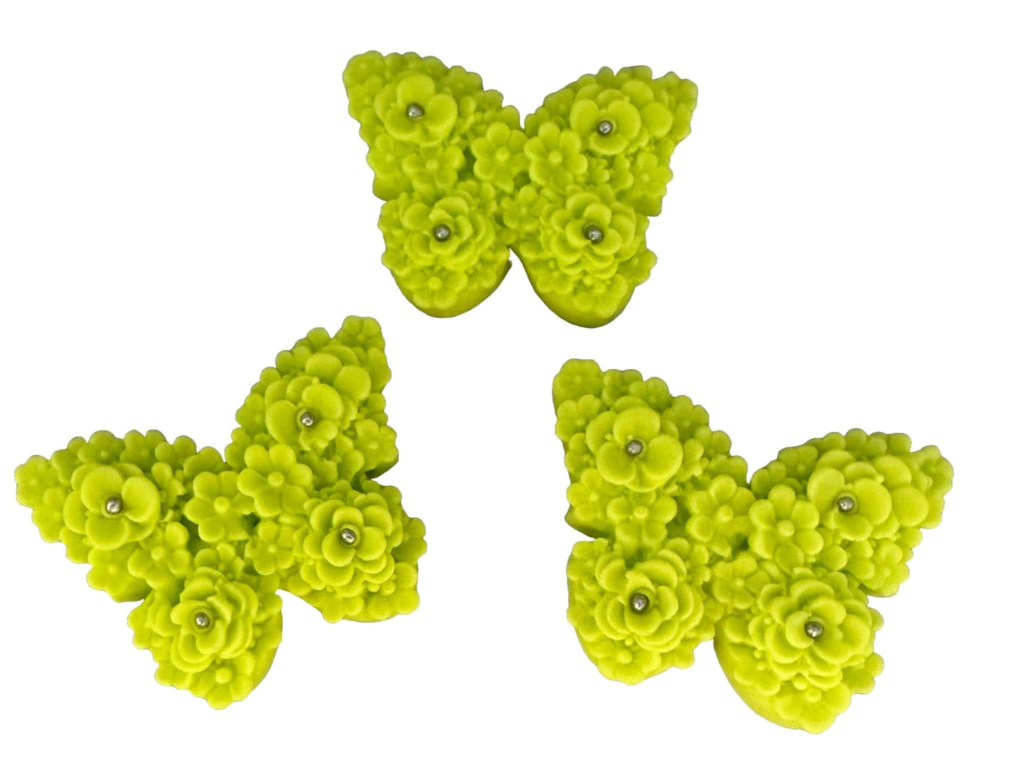 Set van 3 eetbare suikerdecoraties, Groene Vlinders Suikerpasta Decoraties Nati Shop