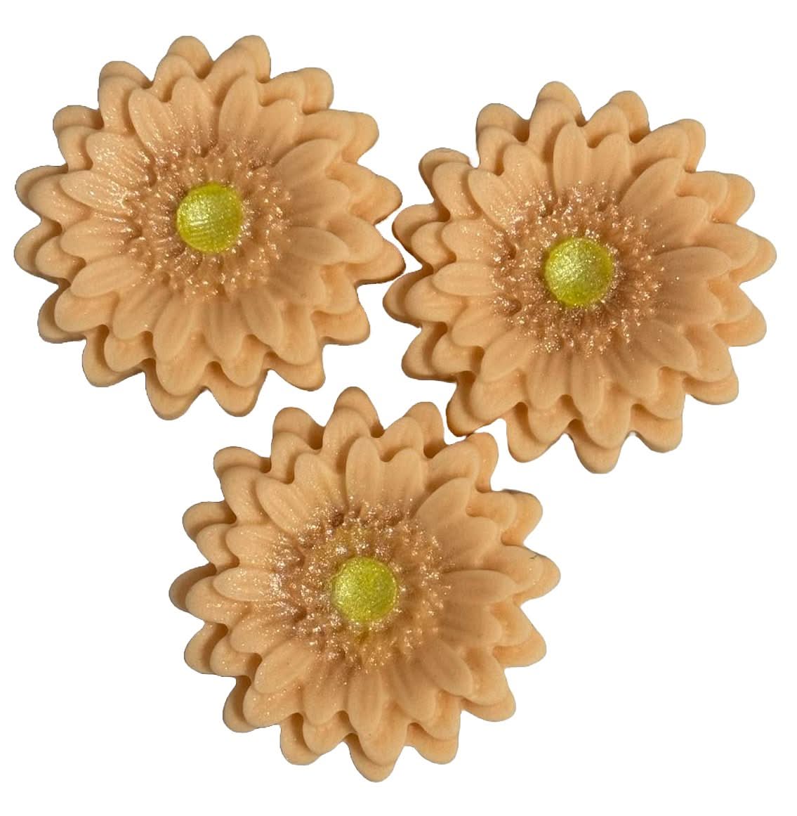 Set van 3 eetbare suikerdecoraties, Gerbera zalmdecoraties van Sugar Paste Nati Shop