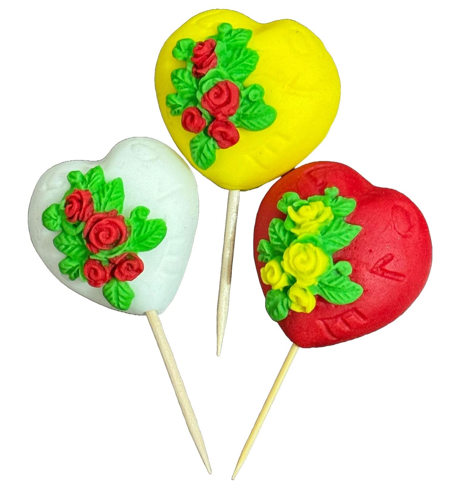 Set van 3 eetbare suikerdecoraties, Hartjes Suikerpasta Decoraties Nati Shop