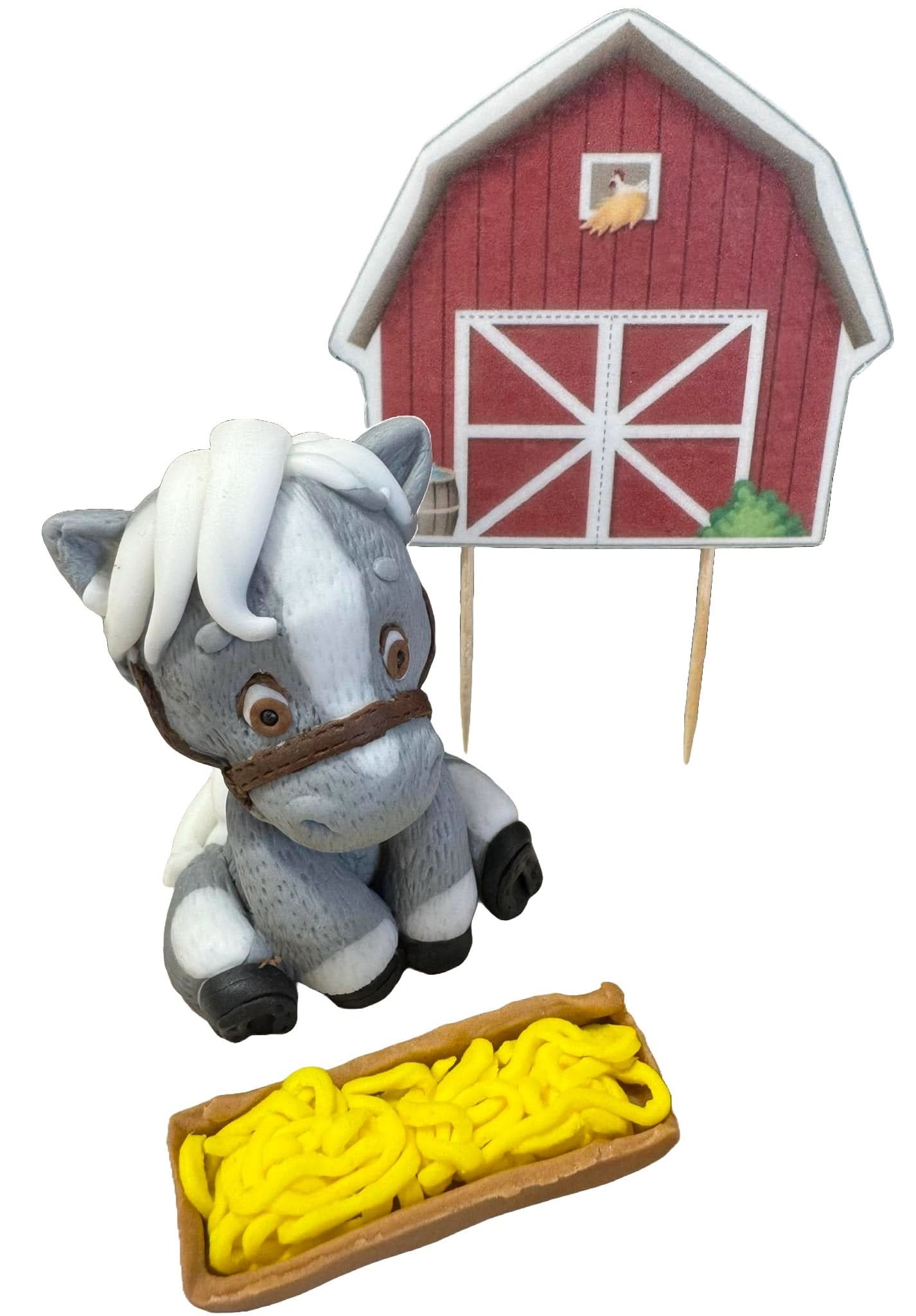 Set van 3 eetbare suikerdecoraties, Ezel bij de Farm Sugar Paste Decorations Nati Shop