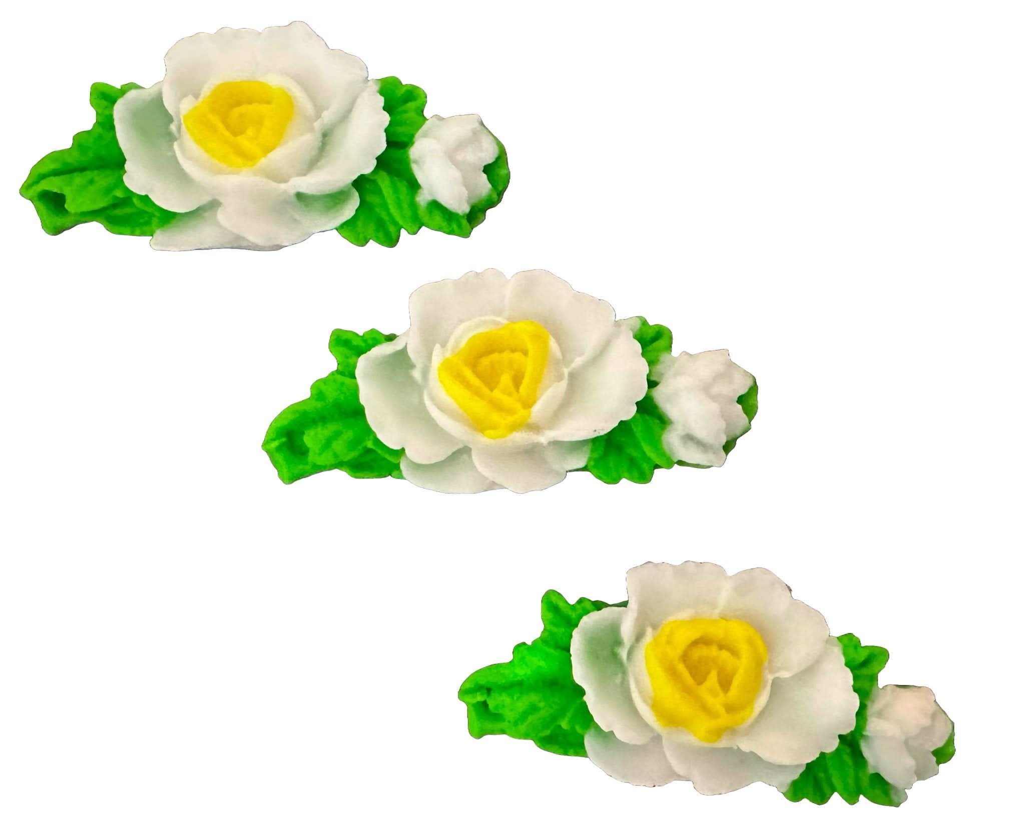 Set van 3 eetbare suikerdecoraties, rozen Decoraties van Sugar Paste Nati Shop