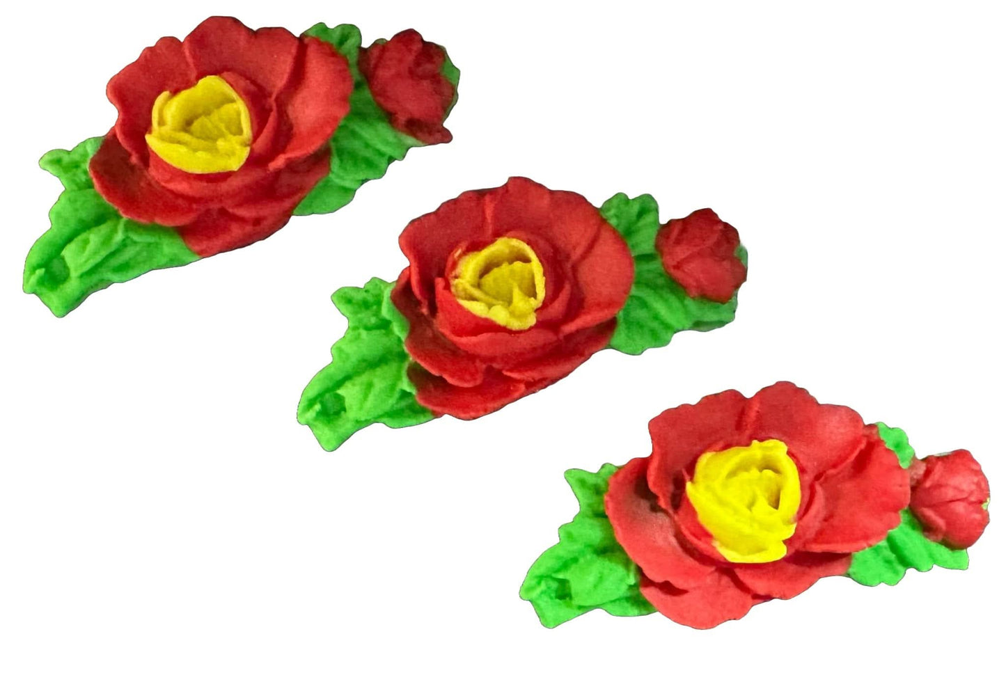 Set van 3 eetbare suikerdecoraties, rozen Decoraties van Sugar Paste Nati Shop