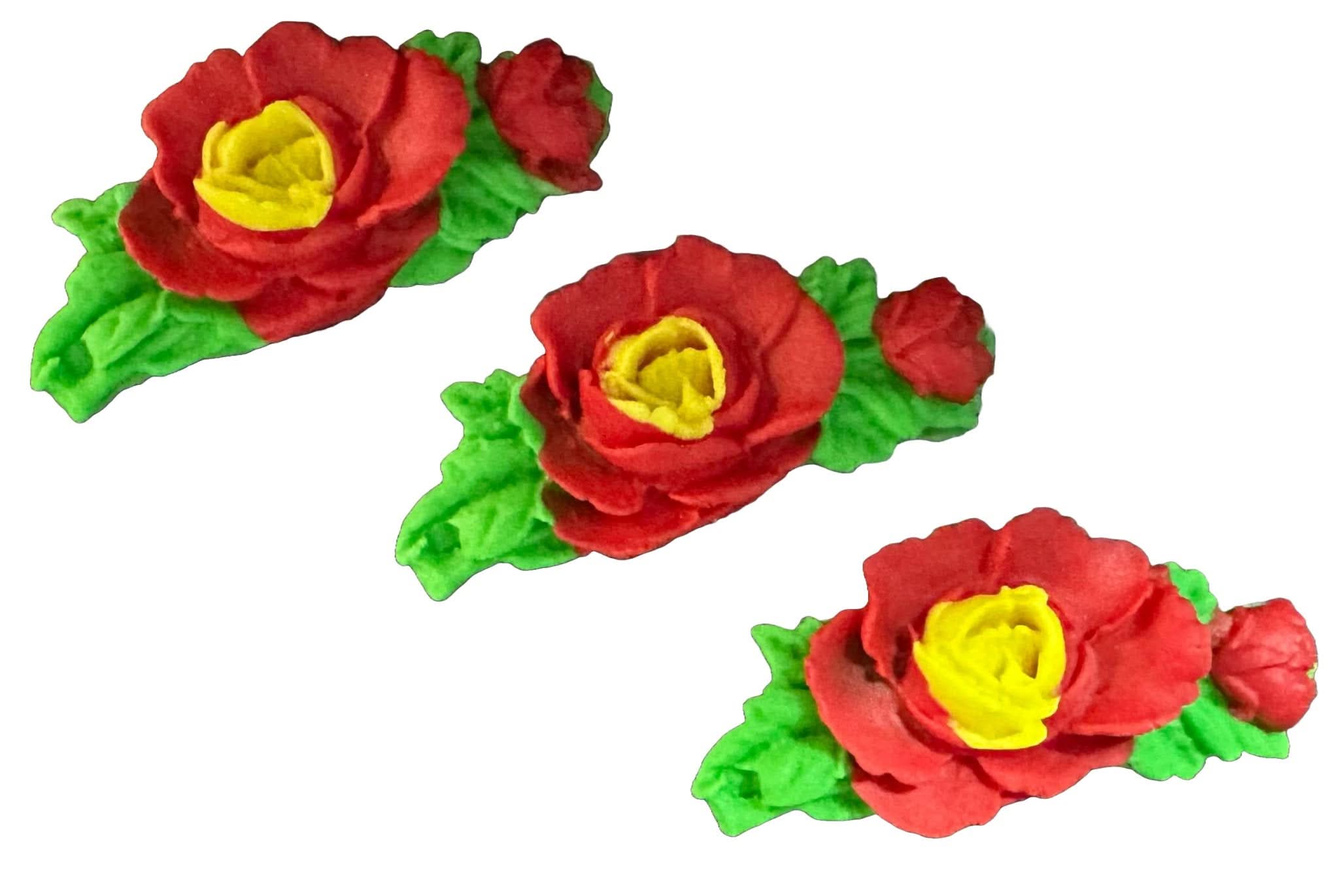 Set van 3 eetbare suikerdecoraties, rozen Decoraties van Sugar Paste Nati Shop
