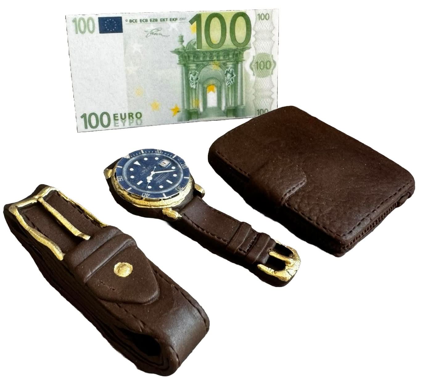 Set van 4 eetbare suikerdecoraties, herenaccessoires Decoraties van Sugar Paste Nati Shop