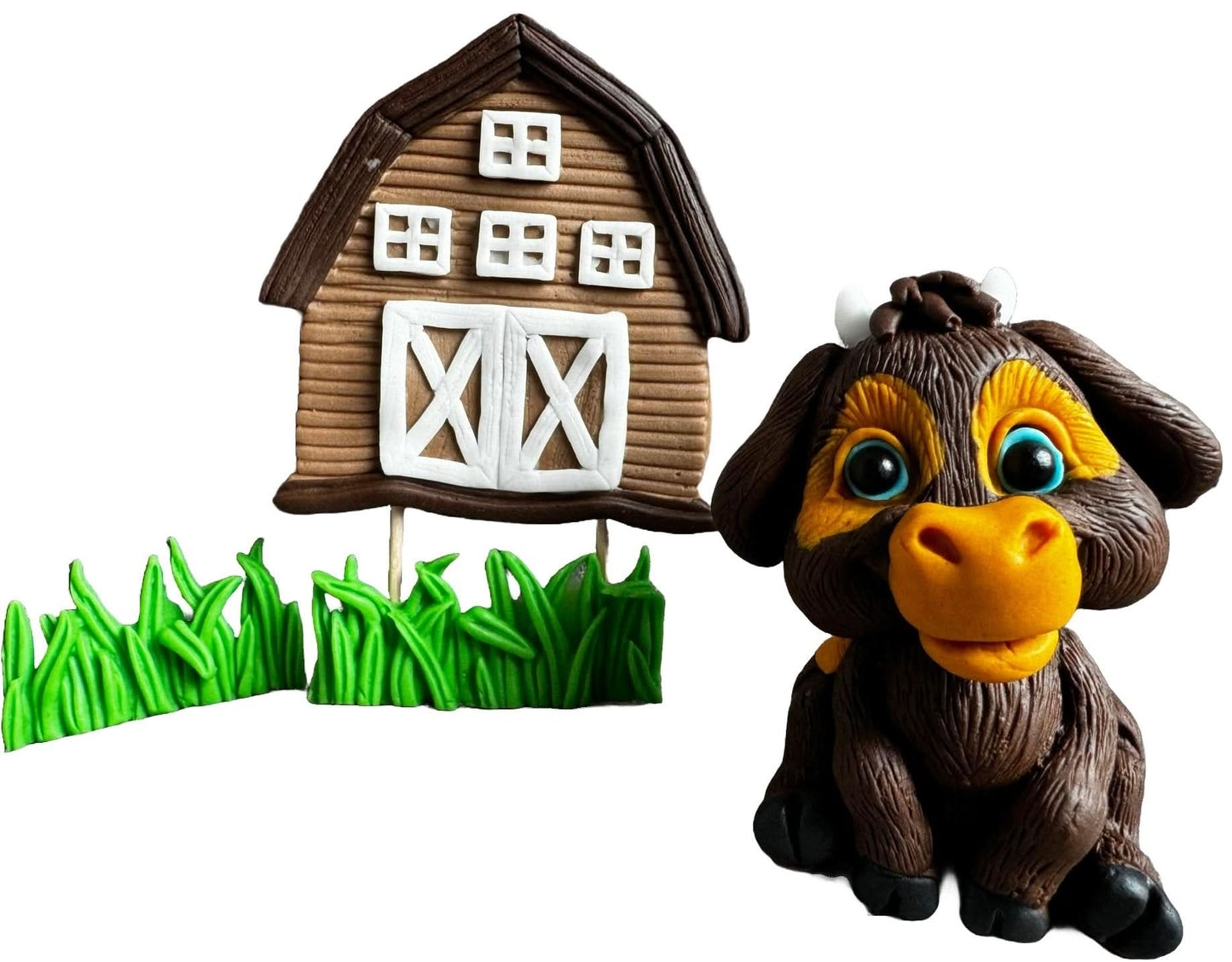 Set van 4 eetbare suikerdecoraties, Vitelul Ferdinand Sugar Paste Decorations Nati Shop