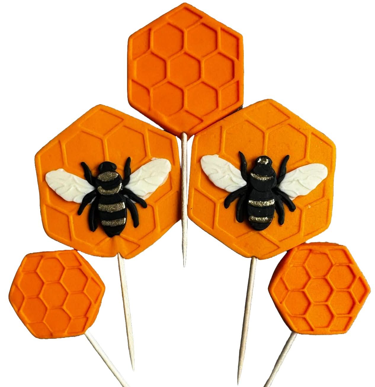 Set van 5 eetbare suikerdecoraties, Bees Sugar Paste Decorations Nati Shop