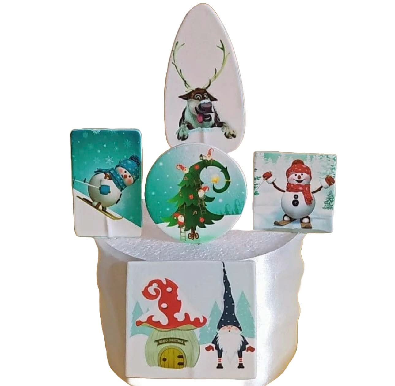 Set van 5 eetbare suikerdecoraties, Christmas Nati Shop