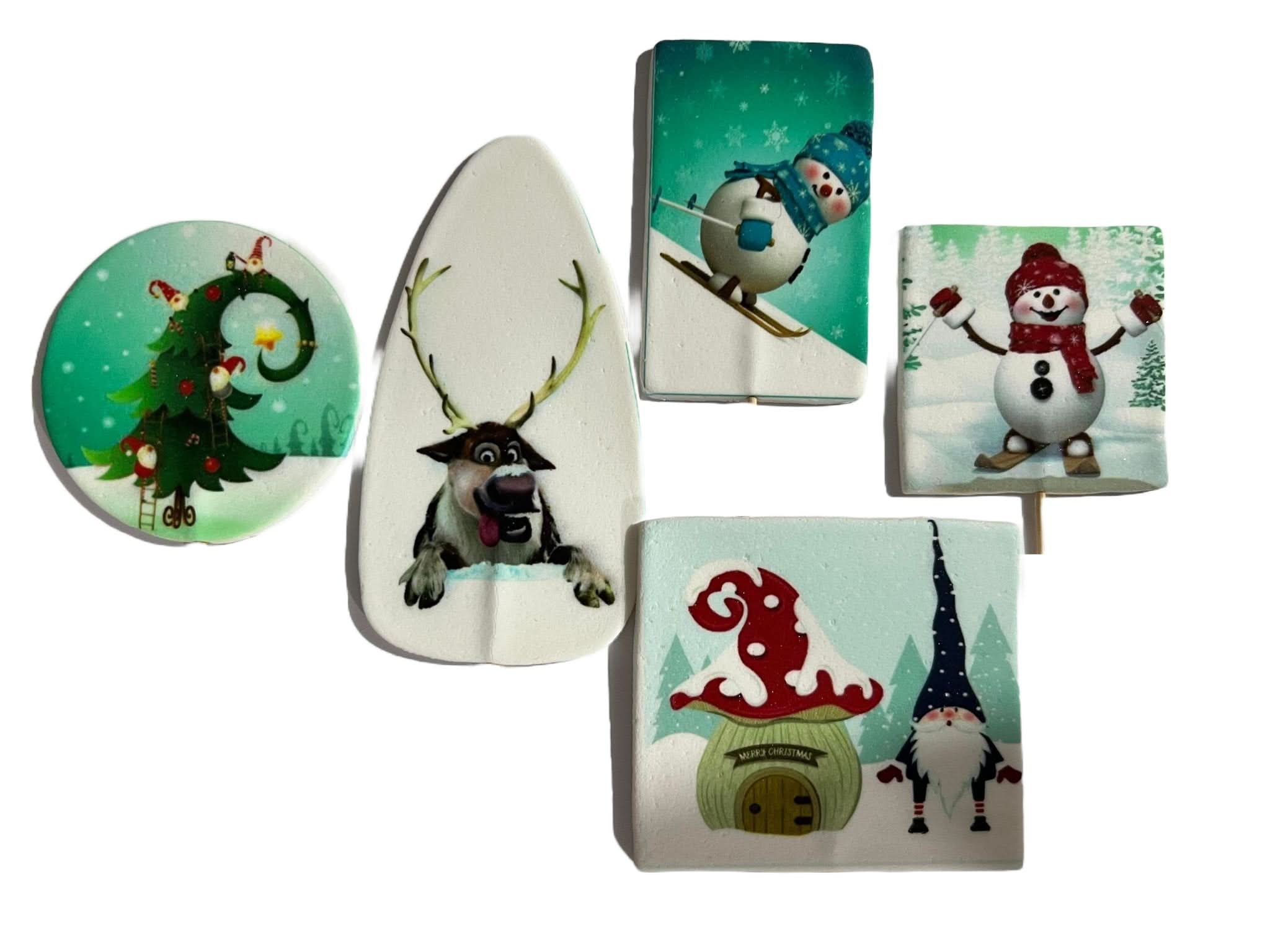 Set van 5 eetbare suikerdecoraties, Christmas Nati Shop