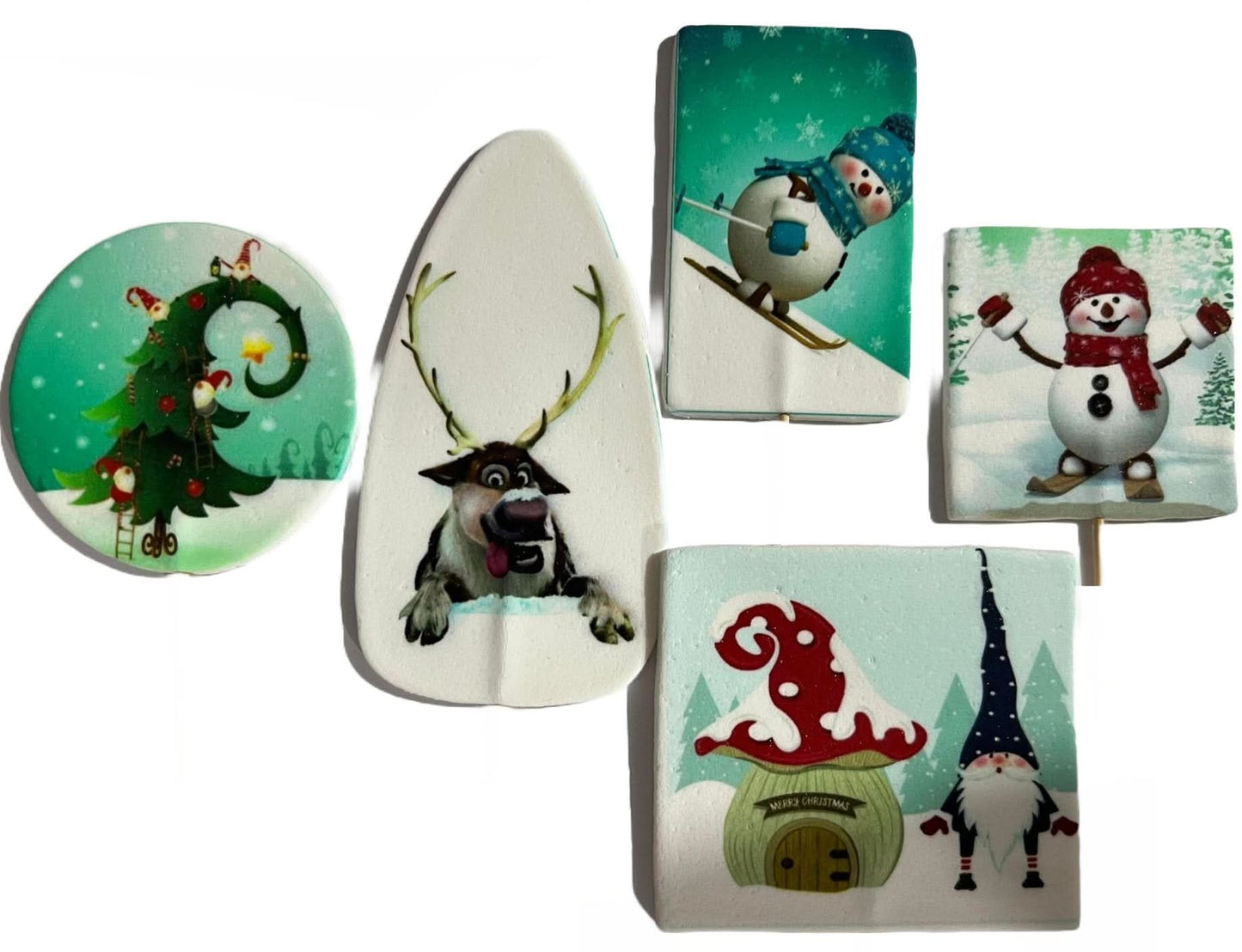 Set van 5 eetbare suikerdecoraties, Christmas Nati Shop