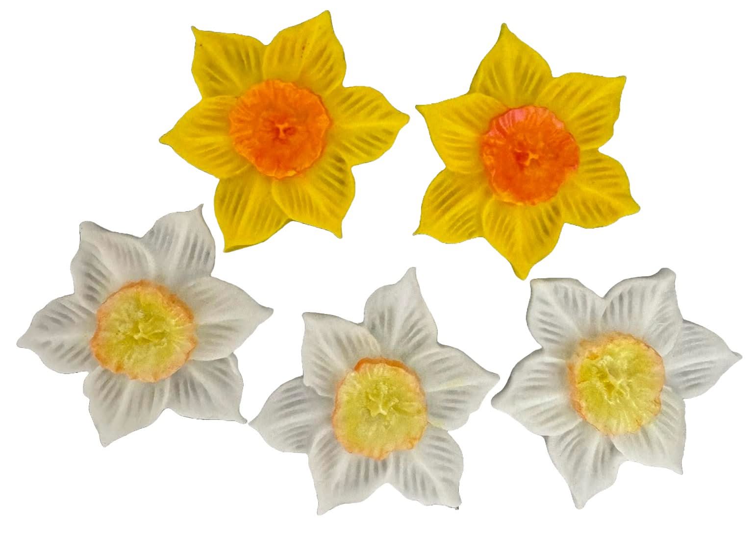 Set van 5 eetbare suikerdecoraties, Narcissen Suikerpasta Decoraties Nati Shop