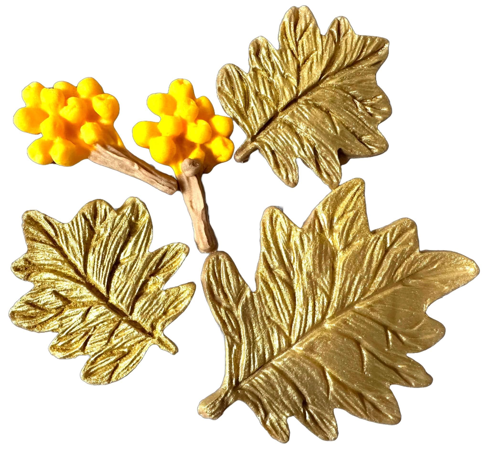 Set van 5 eetbare suikerdecoraties, Autumn Sugar Paste Decorations Nati Shop