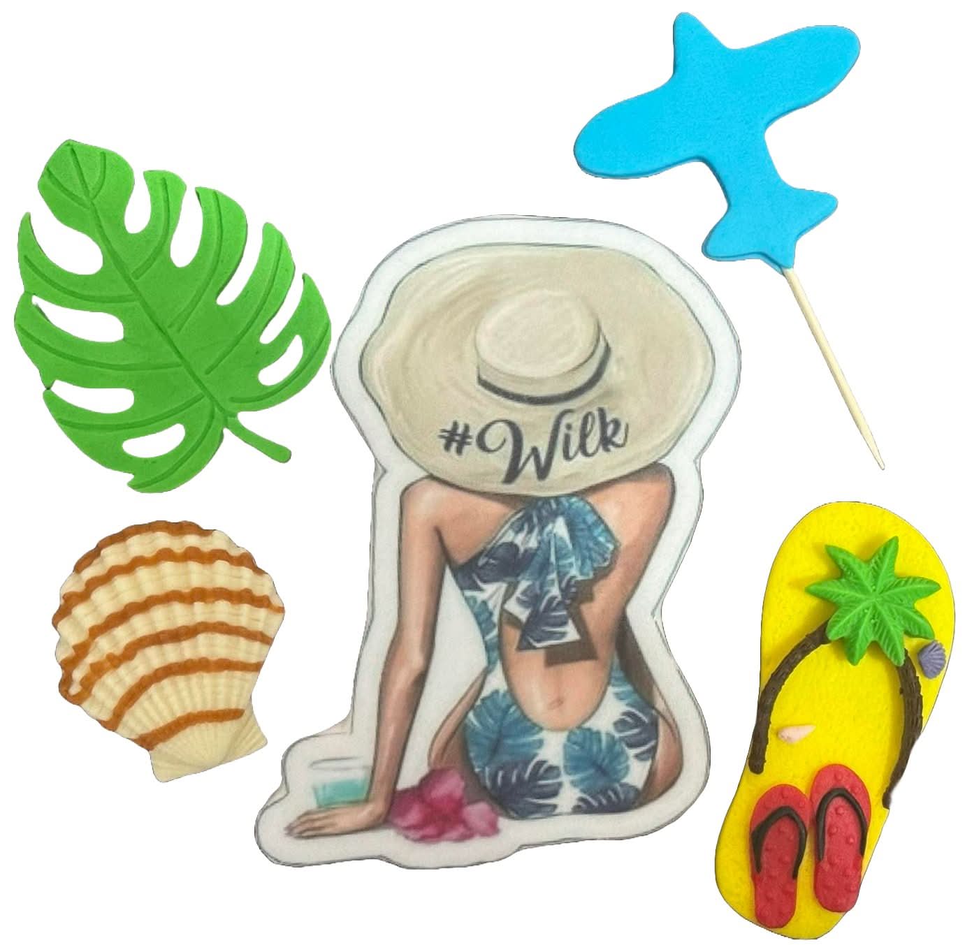 Set van 5 eetbare suikerdecoraties, Exotic Holiday Sugar Paste Decorations Nati Shop