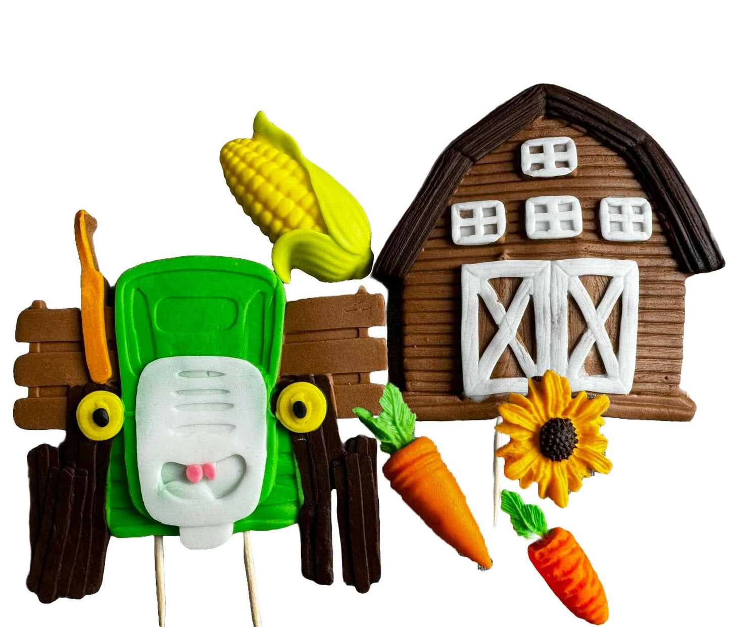 Set van 6 eetbare suikerdecoraties, Ferma Sugar Paste Decorations Nati Shop