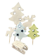 Set van 6 eetbare suikerdecoraties, Winter Sugar Paste Decorations Nati Shop