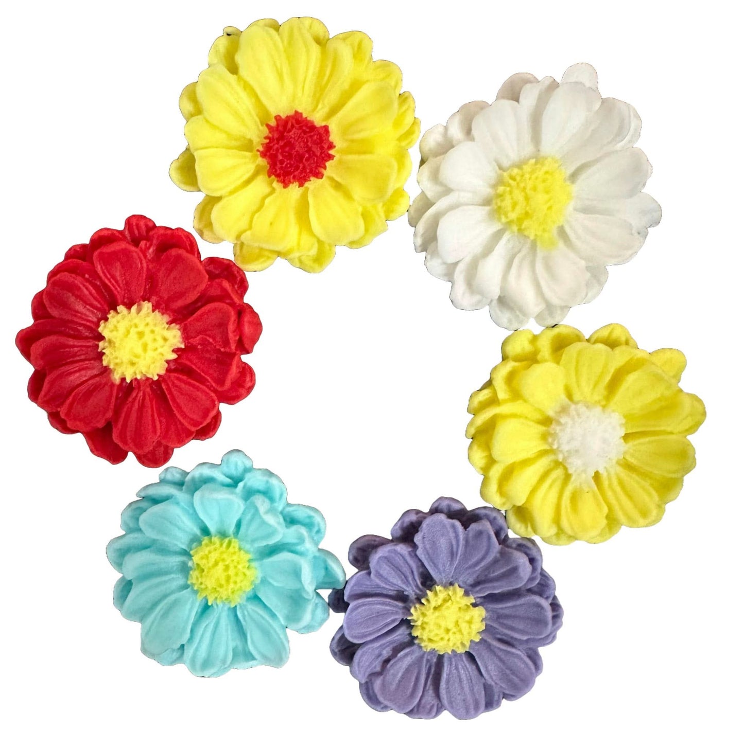Set van 6 eetbare suikerdecoraties, Daisy Decorations van Sugar Paste Nati Shop