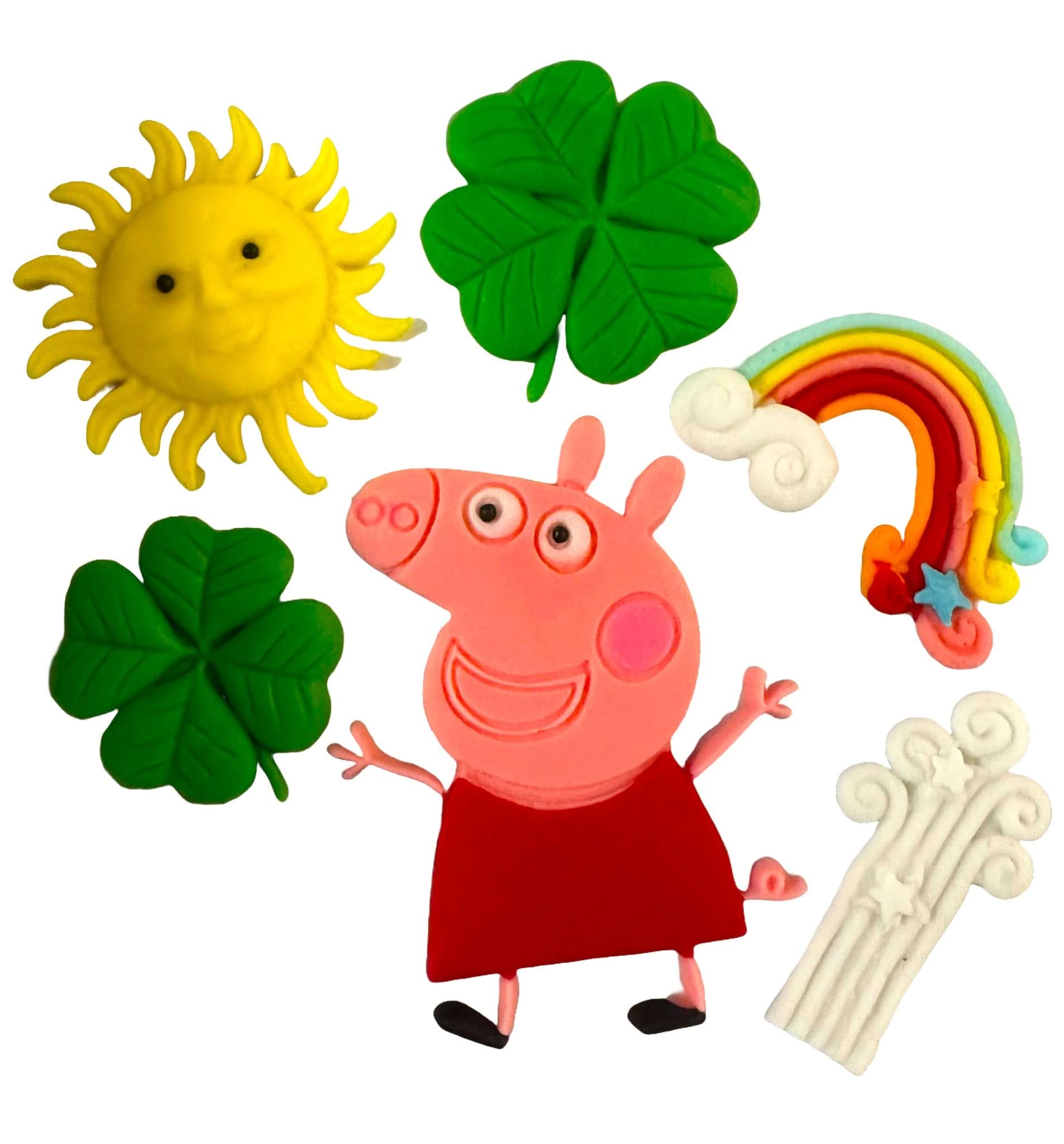Set van 6 eetbare suikerdecoraties, Peppa Pig Sugar Paste Decorations Nati Shop