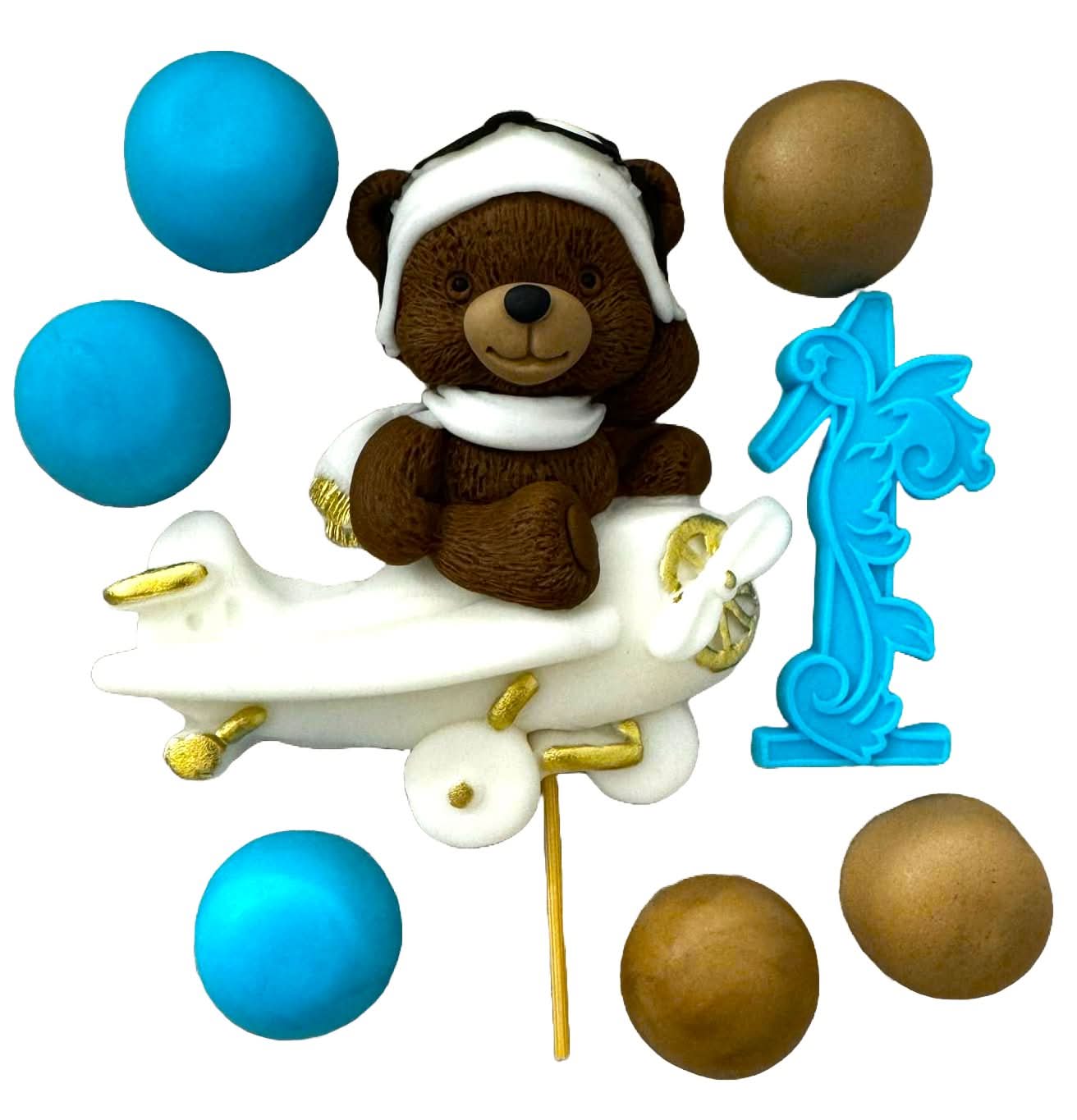 Set van 8 eetbare suikerdecoraties, Ursulet Sugar Paste Decorations Nati Shop