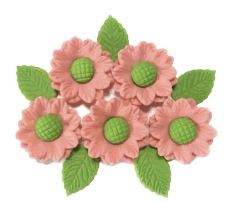 Set eetbare suikerversieringen, roze bloemen Nati Shop