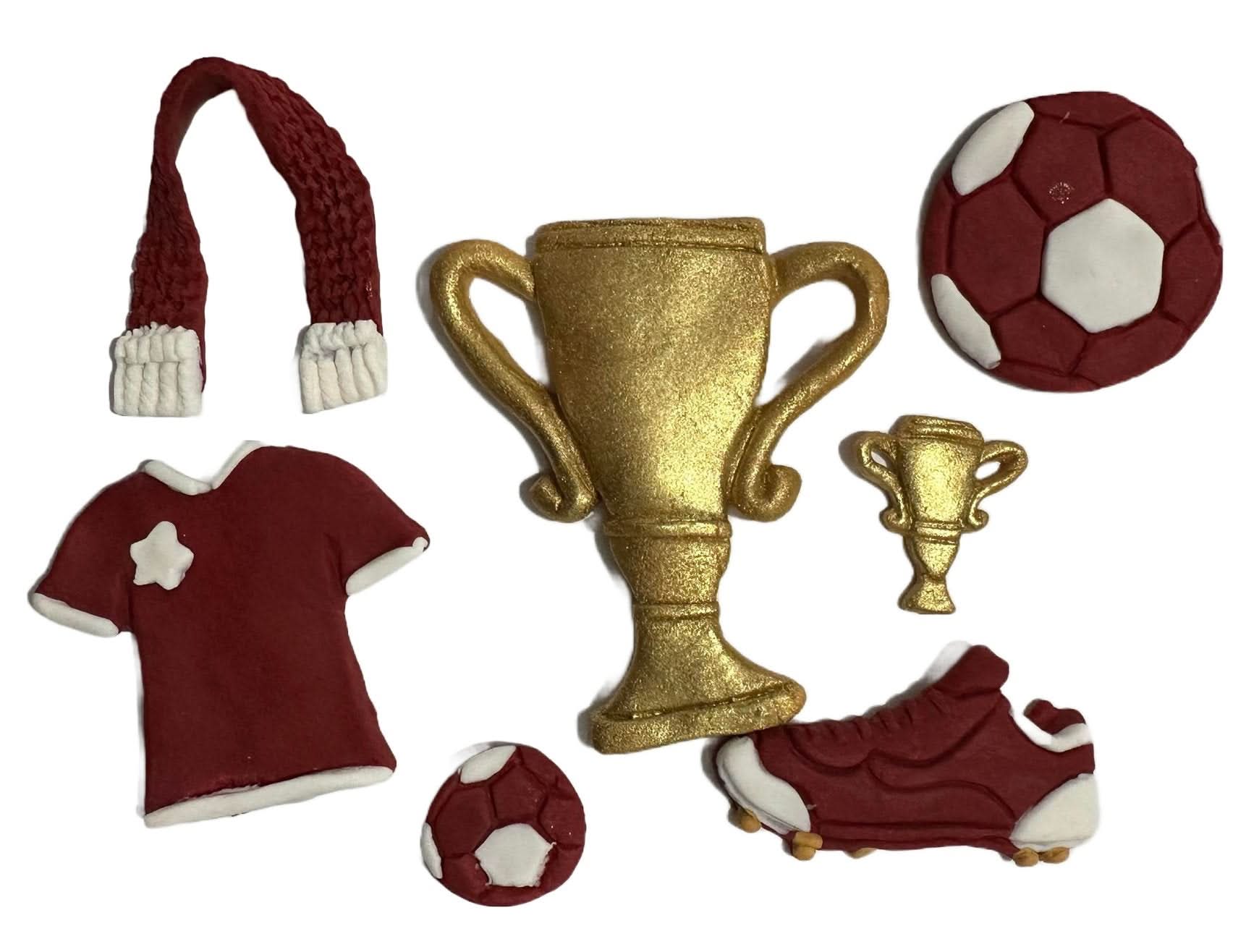 Set eetbare suikerdecoraties, Football Sugar Paste Decorations Nati Shop