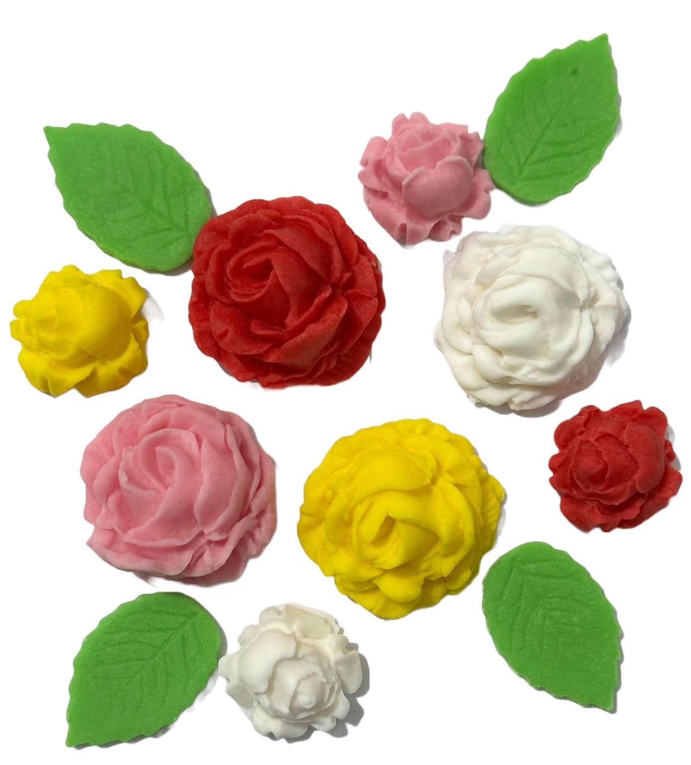 Set eetbare suikerdecoraties, rozen Decoraties van Sugar Paste Nati Shop