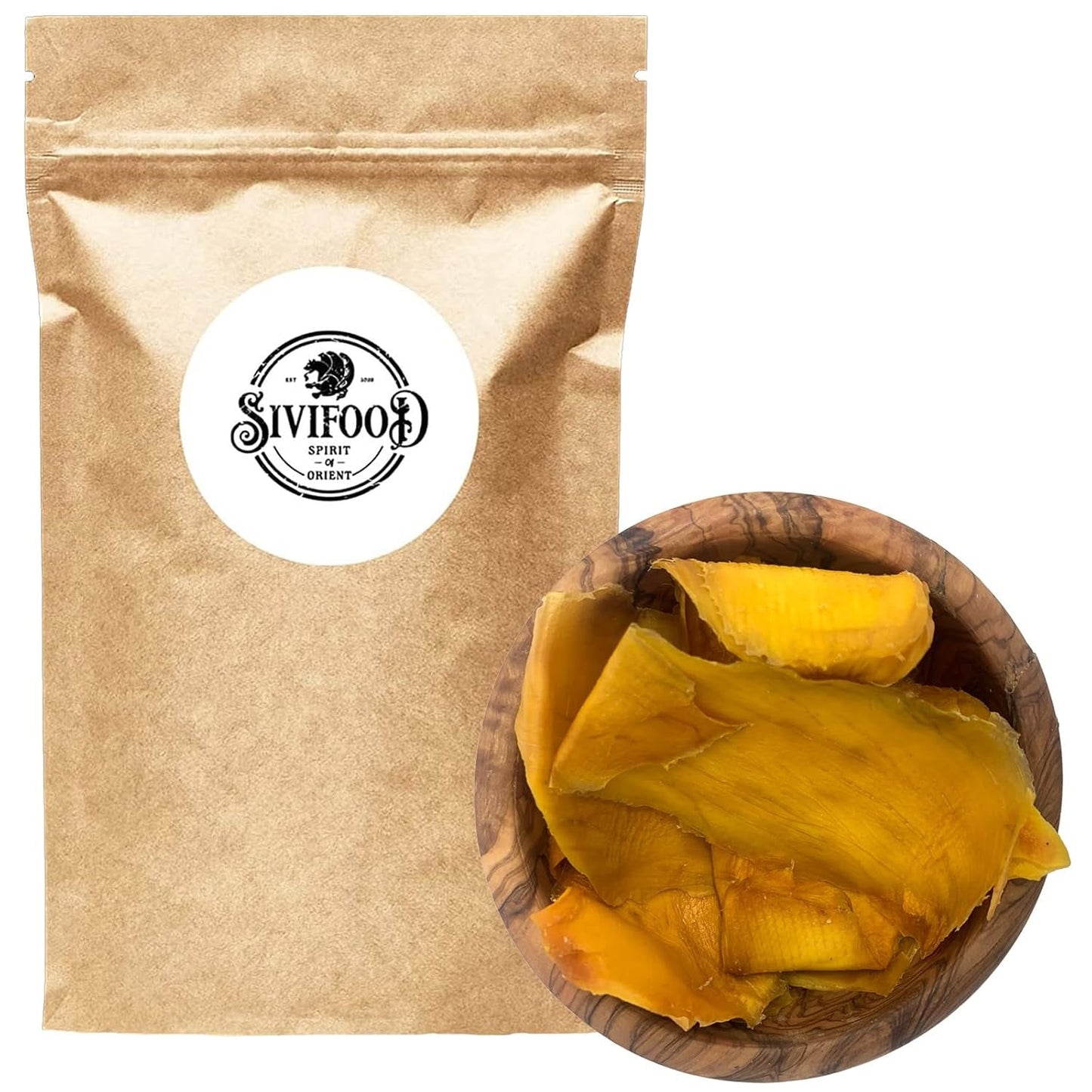 SIVIFOOD gedroogde mango 1kg - reepjes gedroogde mango exotisch gedroogd fruit ongezwaveld zonder toegevoegde suiker natuurlijk natuurlijk veganistisch rijk aan vitaminen gedroogde mango gevitamineerde fruitsnack 1000g Gedehydrateerde producten Naty Shop 1000G
