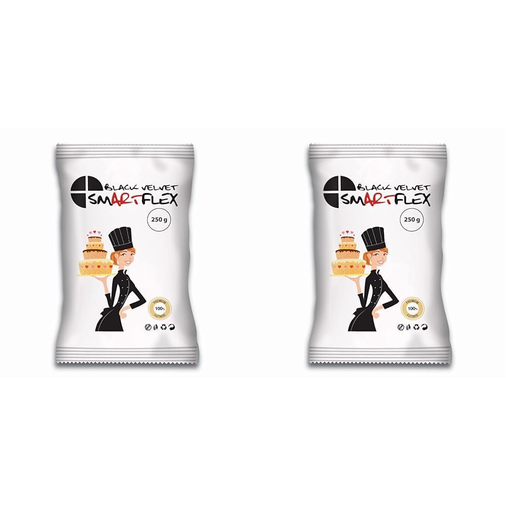 SmartFlex Fondant Zwart Fluweel, 250 g (pak van 2) Suikerpasta Naty Shop Standaardtitel