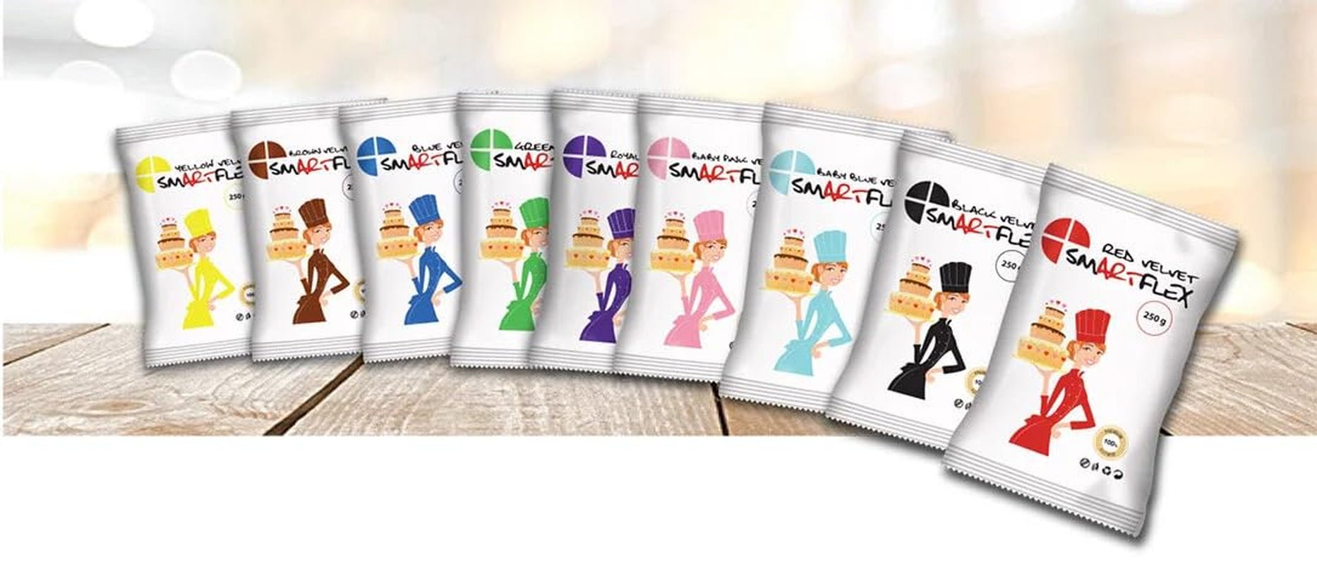SmartFlex Fondant Groen Fluweel, 250 g (pak van 2) Naty Shop suikerpasta