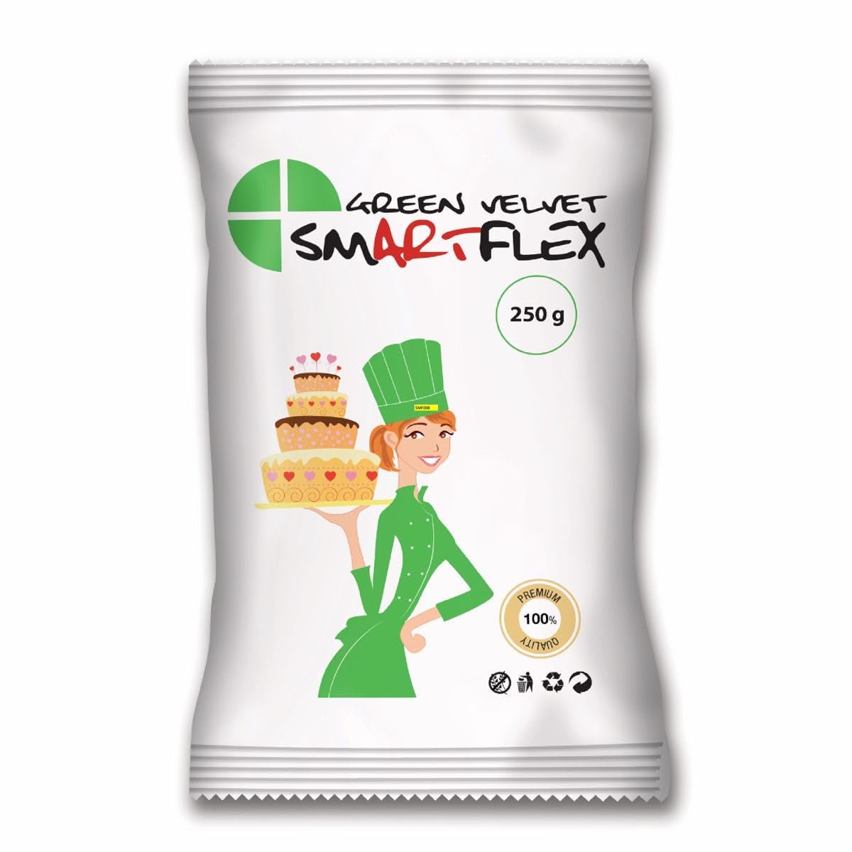SmartFlex Fondant Groen Fluweel, 250 g (pak van 2) Naty Shop suikerpasta