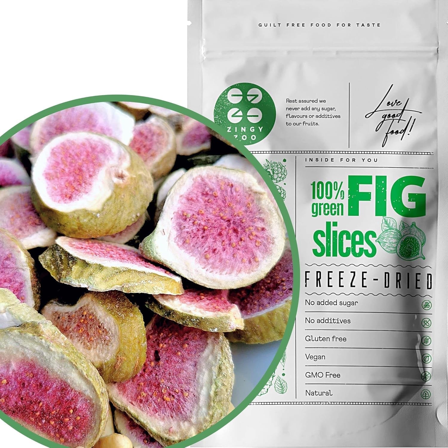 Gevriesdroogde vijgen 100% natuurlijke gedroogde vijgen | Geen toegevoegde suikers Gezond gevriesdroogd snoepje | Gevriesdroogd fruit Gevriesdroogde vijgen | ZingyZoo (100g) Naty Shop gedehydrateerde producten 100 G (1 verpakking)