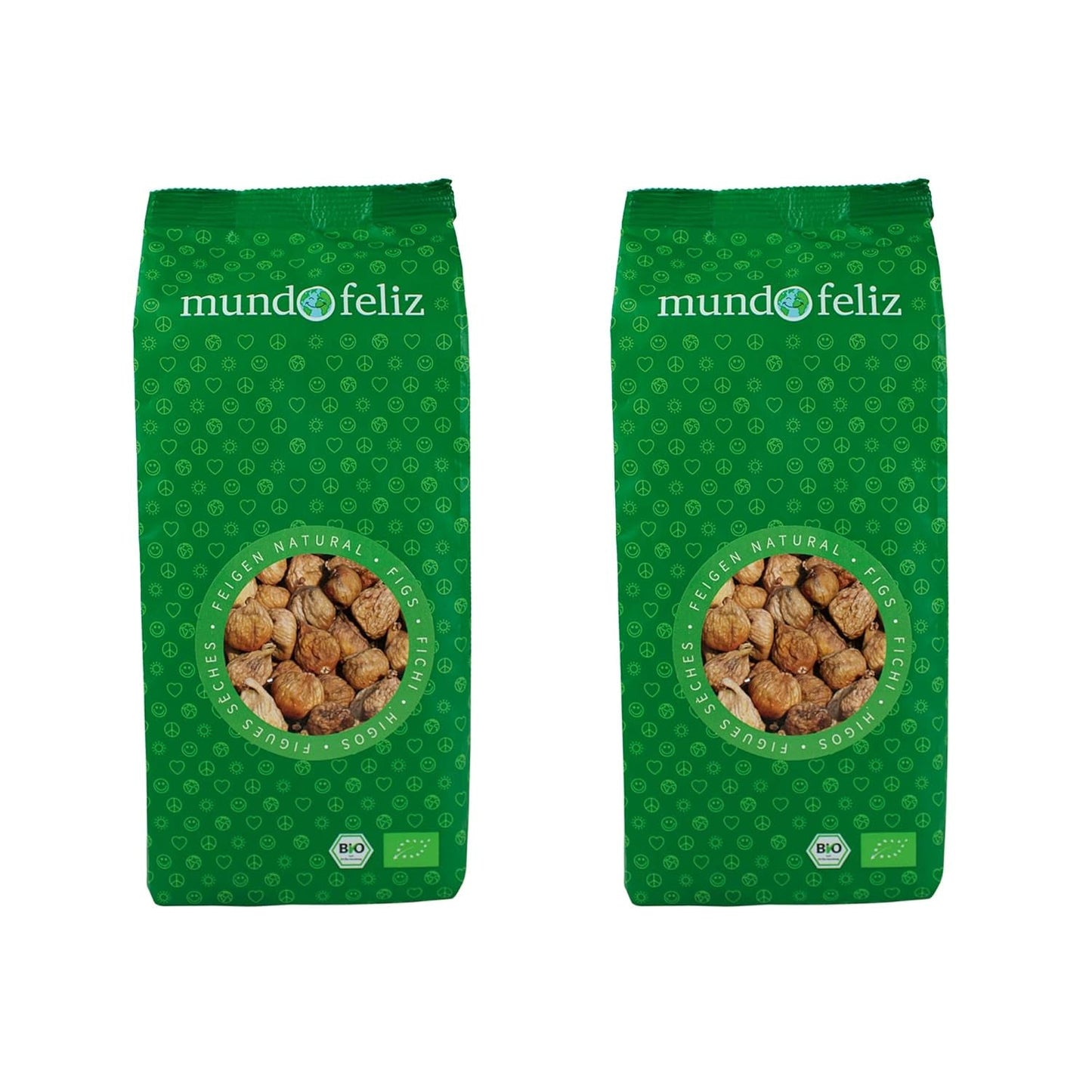 Mundo Feliz Gedroogde Vijgen uit de biologische landbouw, 2 x 500 g gedroogde producten Naty Shop Standaardtitel