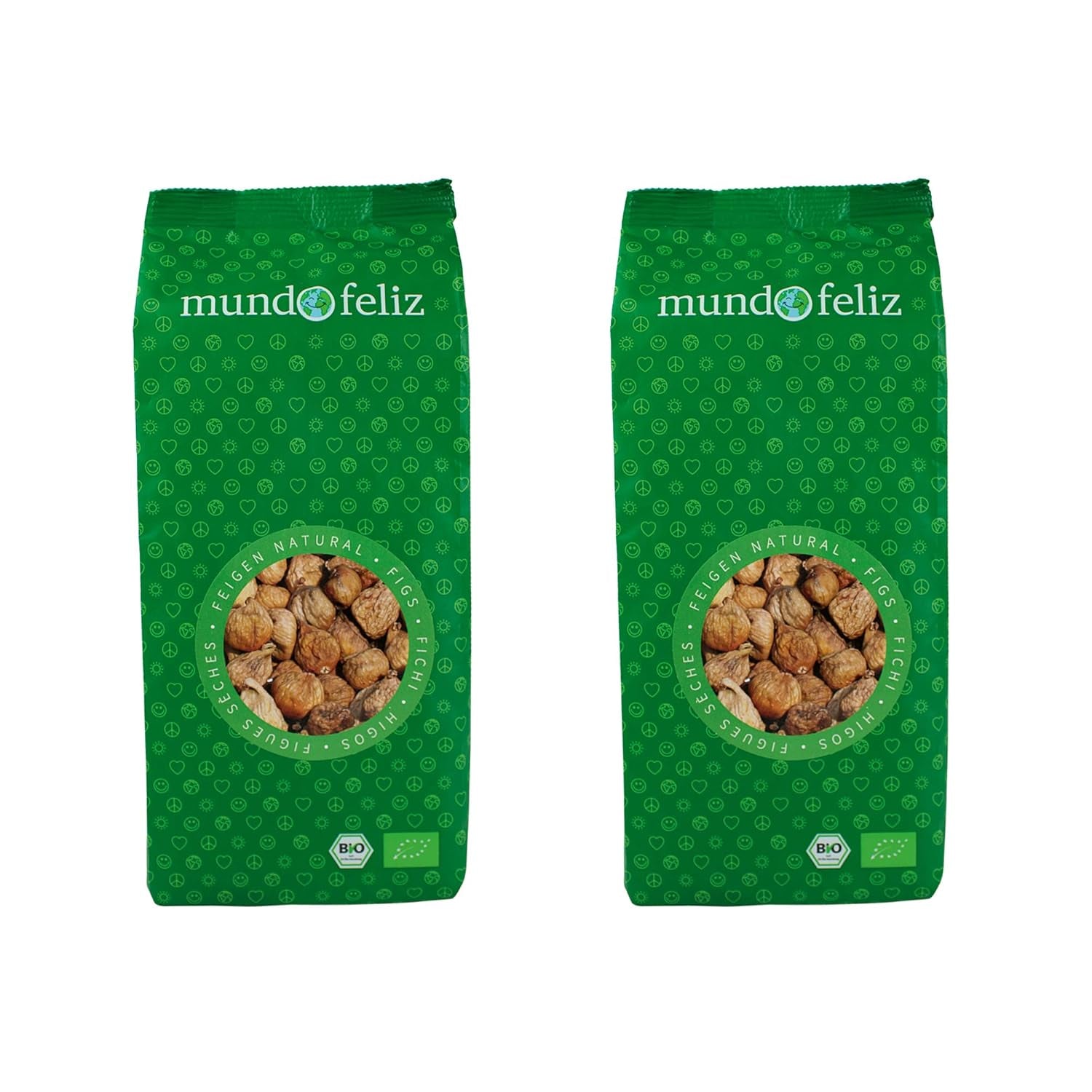 Mundo Feliz Gedroogde Vijgen uit de biologische landbouw, 2 x 500 g gedroogde producten Naty Shop Standaardtitel