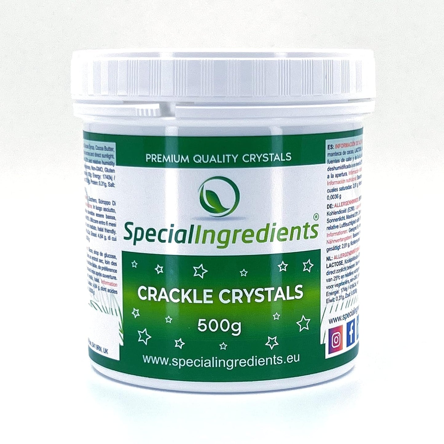 Speciale ingrediënten Crackle Crystals Crackle 500g De hoogste kwaliteit, niet-GMO, ideaal voor taarten, snoep en ijs Naty Shop Suikerpasta 500G (1 pakje)