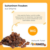 Sultanas rozijnen 1kg | Smyrna Rozijn | Sultanas gedroogde rozijnen uit Izmir | 100% van Turkse afkomst | Kwaliteitssnacks | in Voedingsvezels uit rozijnen | Naty Shop gedehydrateerde producten