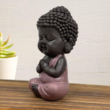 Baby Boeddha Pink Toga beeldje - Inspirerend en vrolijk beeldje - Positieve talisman Concentratie - Leuk en spiritueel cadeau-idee - H 7 cm - Zen'Light Beeldjes en sculpturen Naty Shop