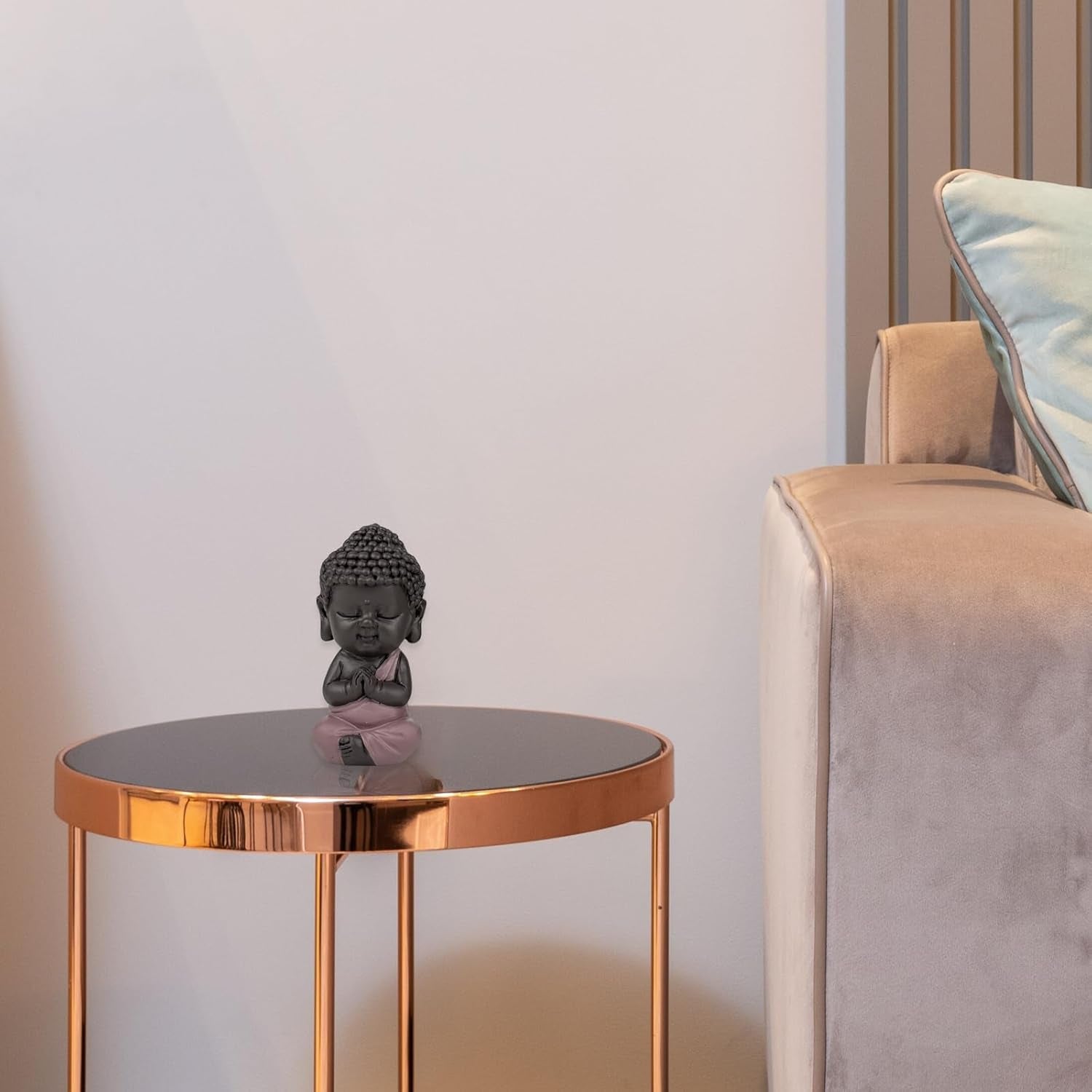 Baby Boeddha Pink Toga beeldje - Inspirerend en vrolijk beeldje - Positieve talisman Concentratie - Leuk en spiritueel cadeau-idee - H 7 cm - Zen'Light Beeldjes en sculpturen Naty Shop