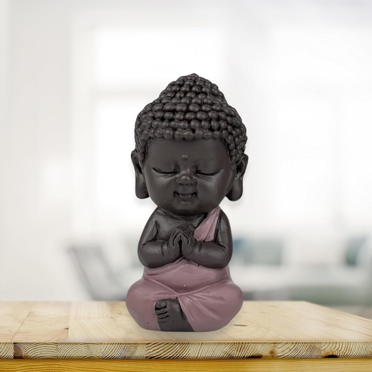 Baby Boeddha Pink Toga beeldje - Inspirerend en vrolijk beeldje - Positieve talisman Concentratie - Leuk en spiritueel cadeau-idee - H 7 cm - Zen'Light Beeldjes en sculpturen Naty Shop