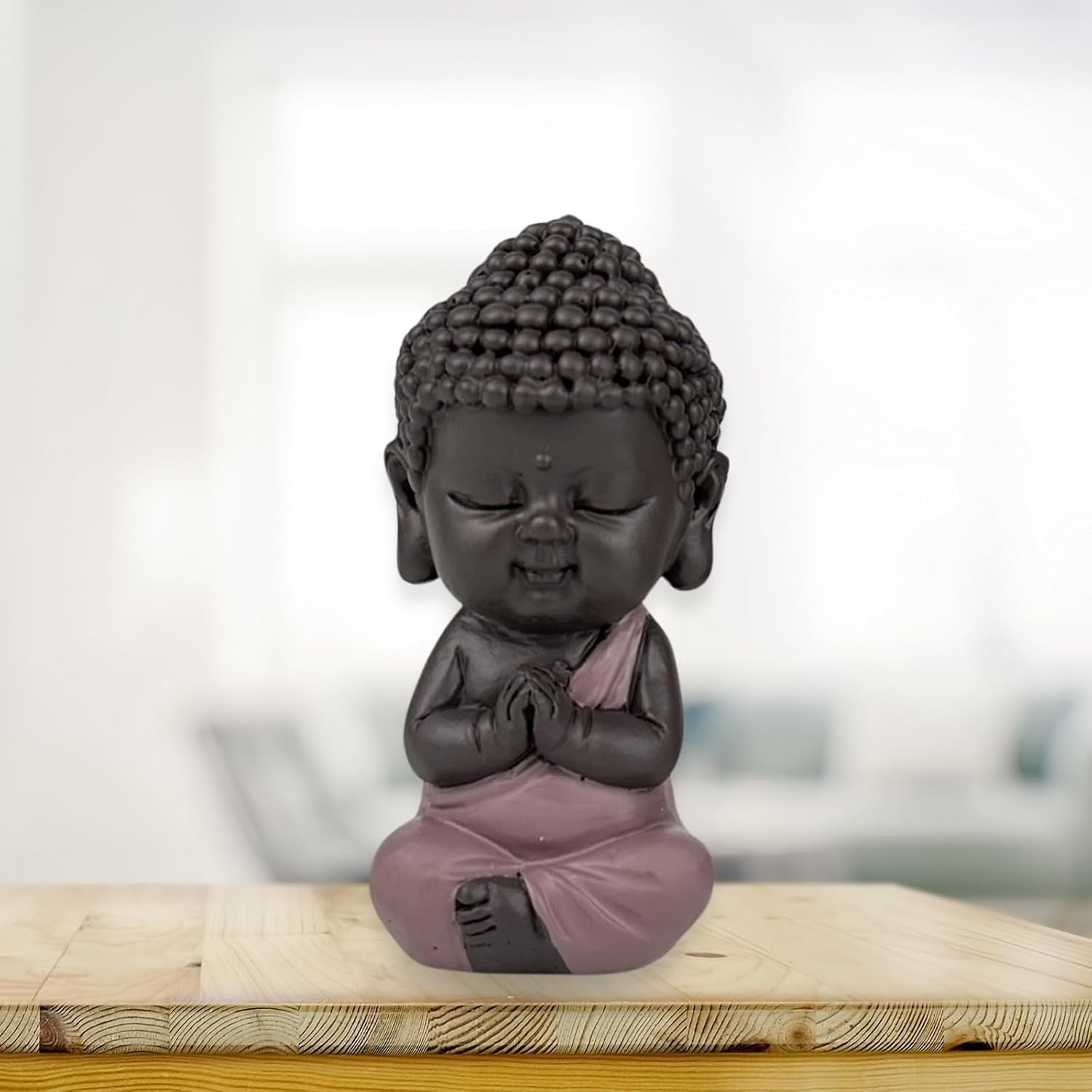 Baby Boeddha Pink Toga beeldje - Inspirerend en vrolijk beeldje - Positieve talisman Concentratie - Leuk en spiritueel cadeau-idee - H 7 cm - Zen'Light Beeldjes en sculpturen Naty Shop