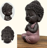 Baby Boeddha Pink Toga beeldje - Inspirerend en vrolijk beeldje - Positieve talisman Concentratie - Leuk en spiritueel cadeau-idee - H 7 cm - Zen'Light Beeldjes en sculpturen Naty Shop