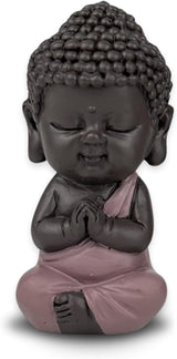 Baby Boeddha Roze Toga Beeldje - Inspirerend en Vrolijk Beeldje - Positieve Talisman Focus - Leuk en spiritueel cadeau-idee - H 7cm - Zen'Light Beeldjes en Sculpturen Naty Shop Standaardtitel