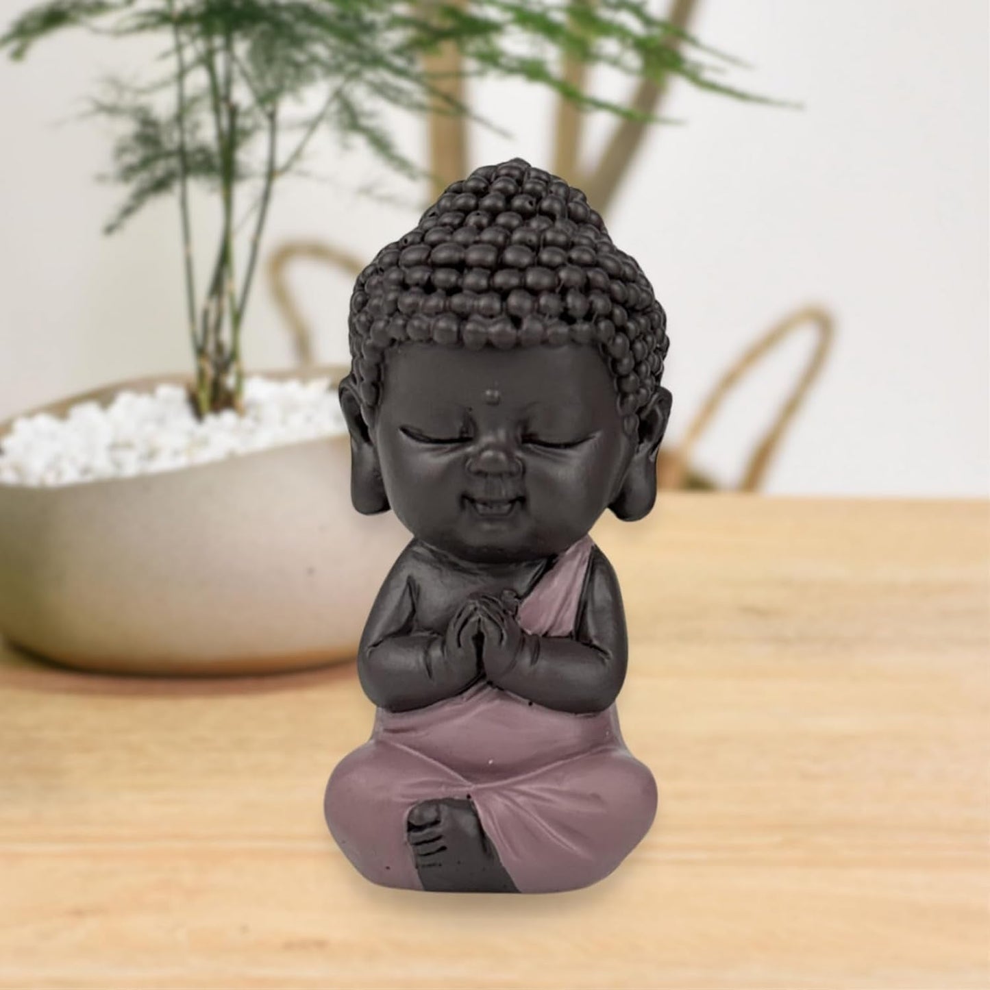 Baby Boeddha Pink Toga beeldje - Inspirerend en vrolijk beeldje - Positieve talisman Concentratie - Leuk en spiritueel cadeau-idee - H 7 cm - Zen'Light Beeldjes en sculpturen Naty Shop