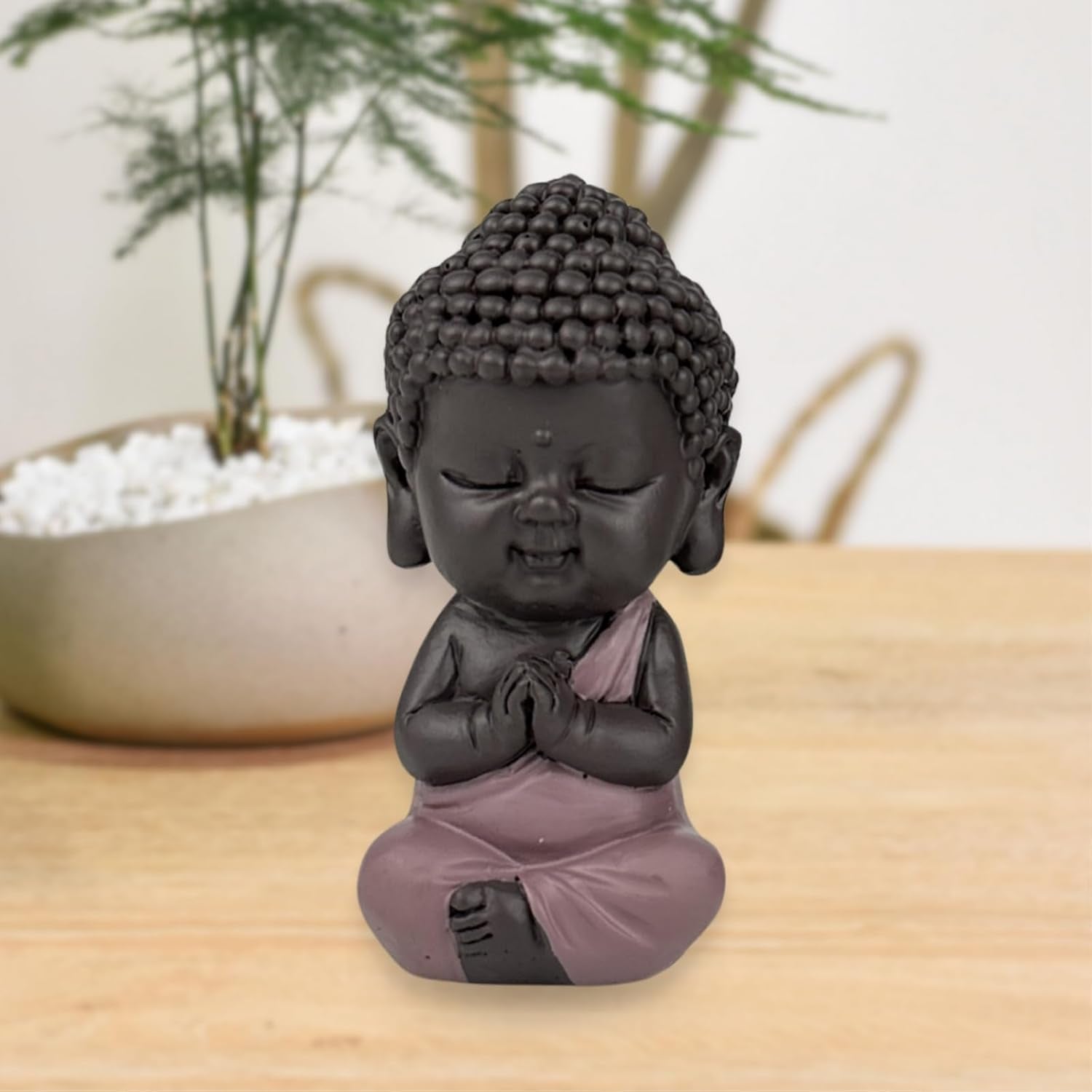 Baby Boeddha Pink Toga beeldje - Inspirerend en vrolijk beeldje - Positieve talisman Concentratie - Leuk en spiritueel cadeau-idee - H 7 cm - Zen'Light Beeldjes en sculpturen Naty Shop