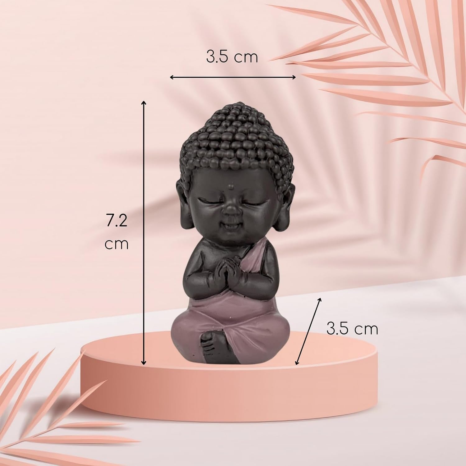 Baby Boeddha Pink Toga beeldje - Inspirerend en vrolijk beeldje - Positieve talisman Concentratie - Leuk en spiritueel cadeau-idee - H 7 cm - Zen'Light Beeldjes en sculpturen Naty Shop