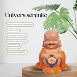 Lachend Boeddhabeeld met rozenkrans - Inspirerend en vrolijk beeldje - Geluksbrenger vol positiviteit - Leuk en spiritueel cadeau-idee - -H 10 cm - Zen'Light Beelden en sculpturen Naty Shop